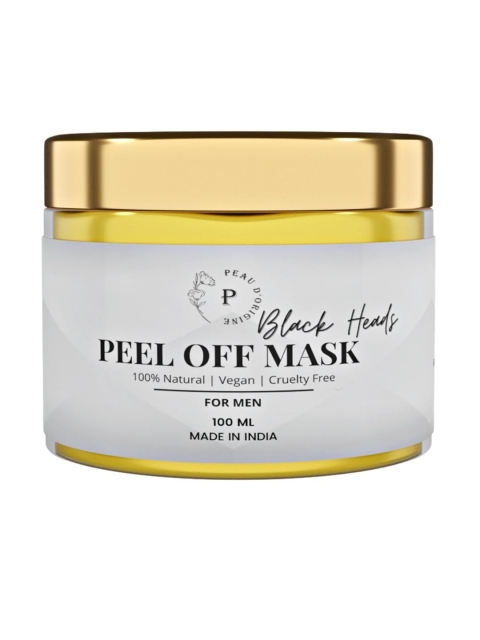 

Peau D'origine Men 100% Natural Black Heads Peel Off Mask with Hyaluronic Acid - 100 ml, Off white