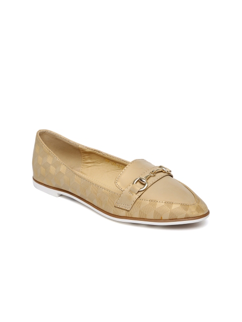 

Addons Women Beige Textured Flat Shoes