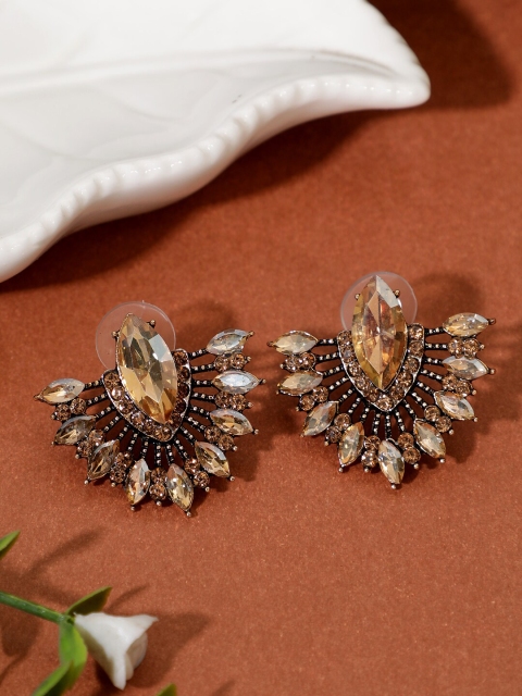 

AQUASTREET Champagne Crystal Stud Earrings, Brown