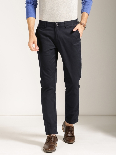 

Harvard Men Navy Blue Solid Chinos