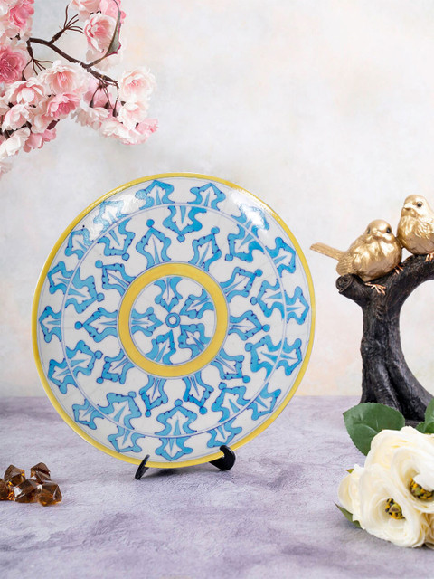 

EK BY EKTA KAPOOR Blue & White Printed Decorative Plate Wall Decor