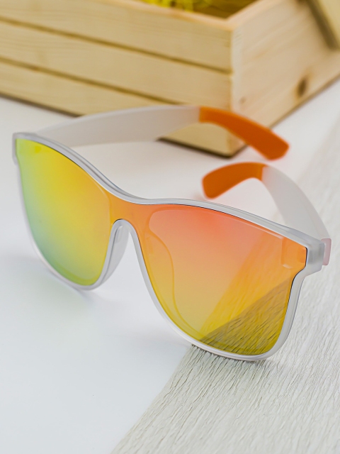 

Bellofox Women Yellow Lens & White Oversized Sunglasses
