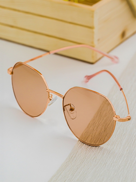 

Bellofox Women Brown Lens & Gold-Toned Oversized Sunglasses, Beige
