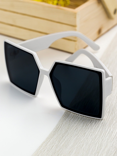 

Bellofox Women Black Lens & White Square Sunglasses