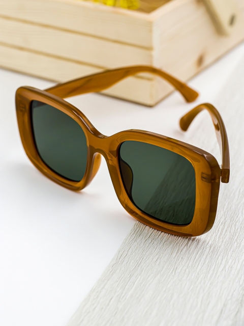 

Bellofox Unisex Green Lens & Brown Wayfarer Sunglasses