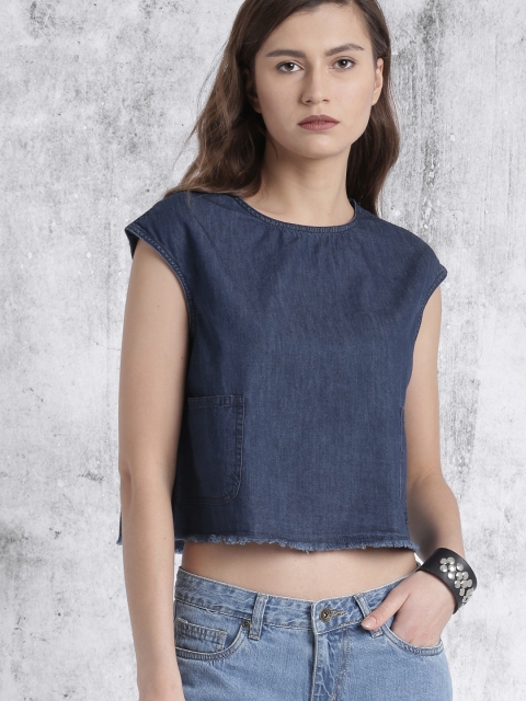 

Roadster Women Blue Solid A-Line Top