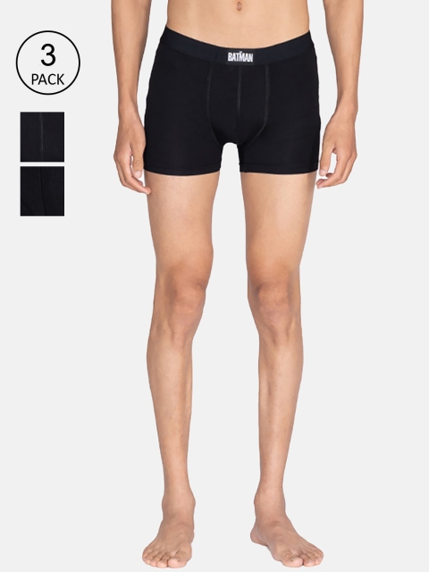

Smugglerz Men Pack Of 3 Solid Trunks THE-BATMAN-TENCEL-MEN-TRUNKS-3-PC-BLACK-S