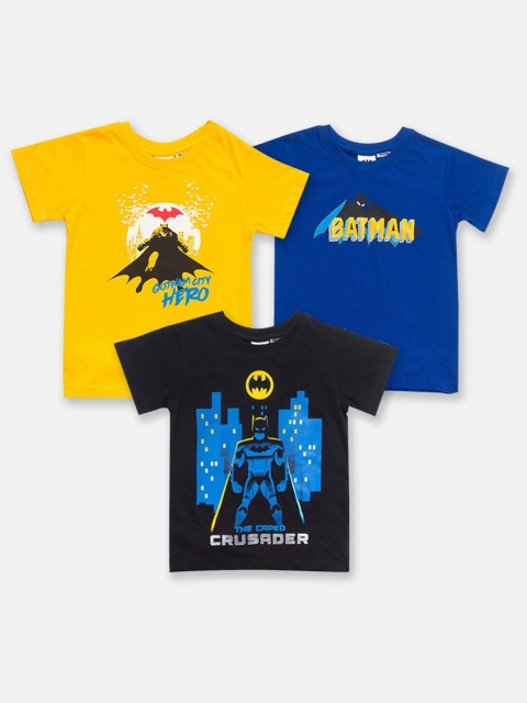 

SMUGGLERZ INC Boys Blue 3 Batman Printed Applique T-shirt