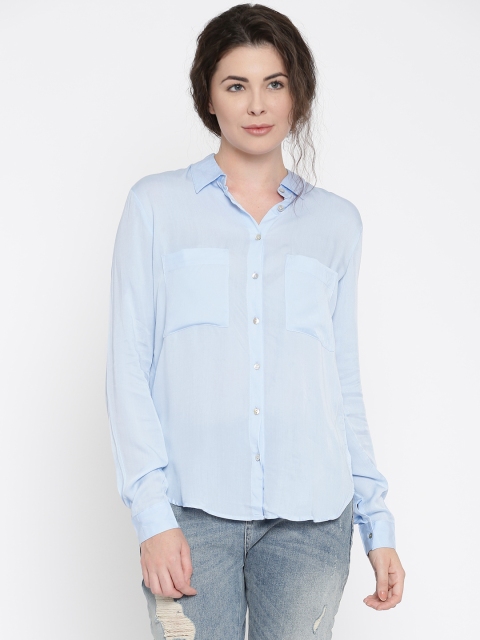 

ALCOTT Women Blue Solid Casual Shirt