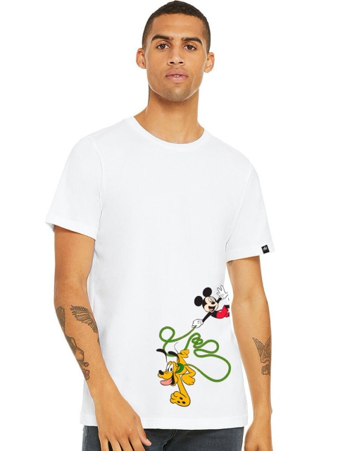 

Planet Superheroes Men White Printed Pure Cotton Applique T-shirt