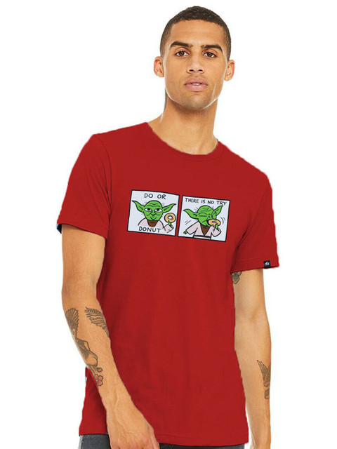 

Planet Superheroes Men Red Star Wars Printed Pure Cotton T-shirt