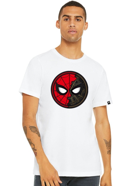 

Planet Superheroes Men White Spider-Man Printed Pure Cotton T-shirt