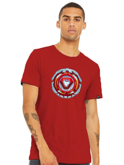 

Planet Superheroes Men Red Iron Man Printed Pure Cotton T-shirt