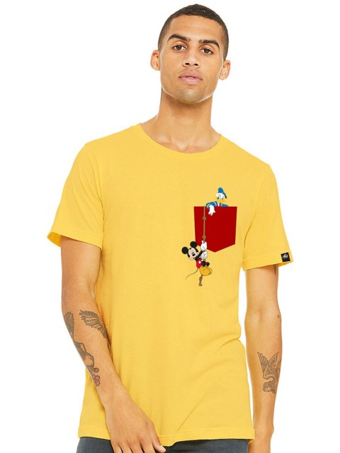 

Planet Superheroes Men Yellow Pure Cotton T-shirt