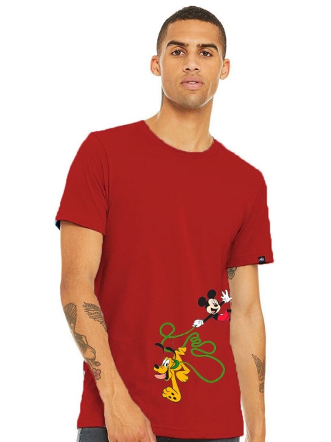 

Planet Superheroes Men Red Typography Pure Cotton T-shirt