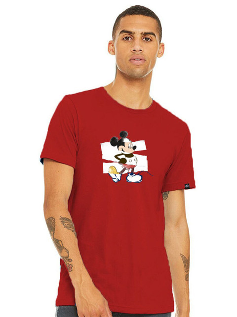 

Planet Superheroes Men Red Typography Printed Pure Cotton Applique T-shirt
