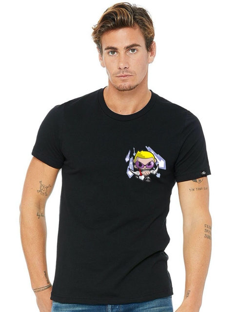 

Planet Superheroes Men Black Printed Pure Cotton T-shirt