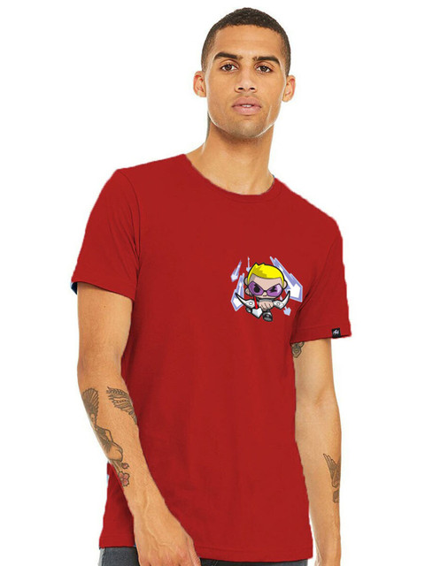 

Planet Superheroes Men Red Printed Pure Cotton T-shirt