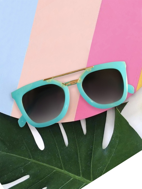 

Spiky Unisex Kids Grey Lens & Blue Square Sunglasses with UV Protected Lens, Turquoise blue