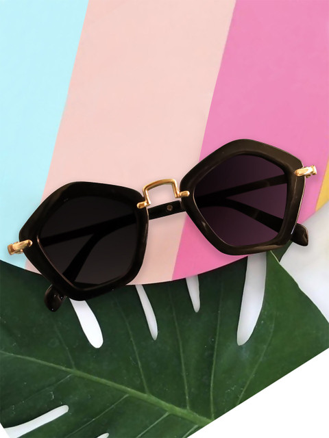 

Spiky Unisex Kids Grey Lens & Black Rectangle Sunglasses with UV Protected Lens