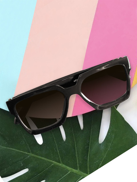 

Spiky Unisex Kids Brown Lens & Blue Square Sunglasses with UV Protected Lens, Black