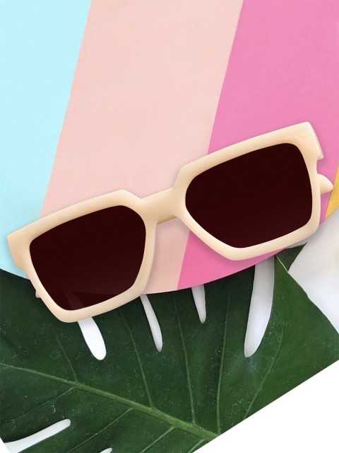 

Spiky Unisex Kids Grey Lens & Orange Square Sunglasses with UV Protected Lens, White
