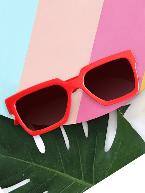 

Spiky Unisex Kids Grey Lens & Red Square Sunglasses with UV Protected Lens
