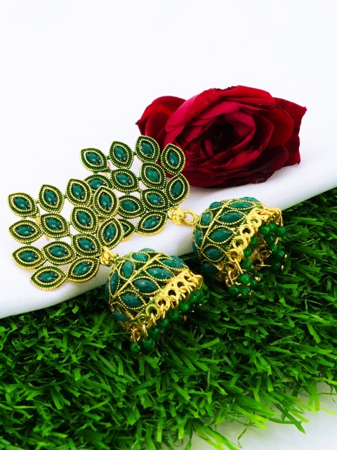 

Fashion Frill Green Contemporary Jhumkas Earrings