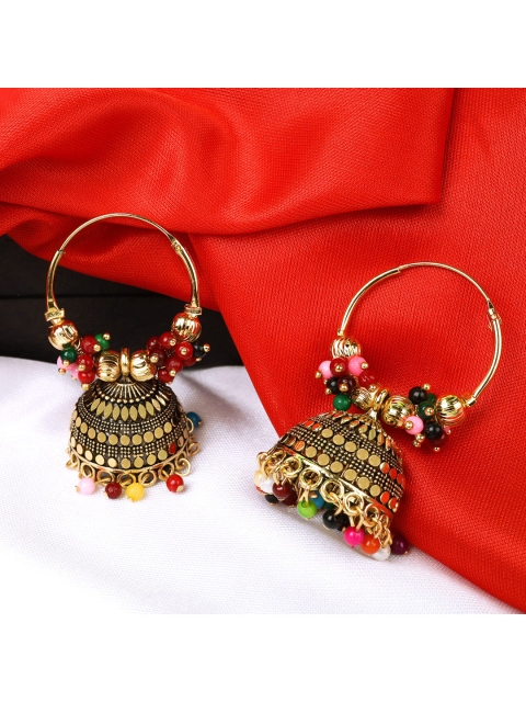 

Fashion Frill Multicoloured Contemporary Jhumkas Earrings, Multi