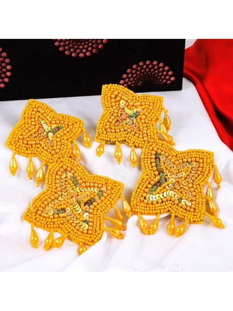 

Fashion Frill Yellow Contemporary Jhumkas Earrings