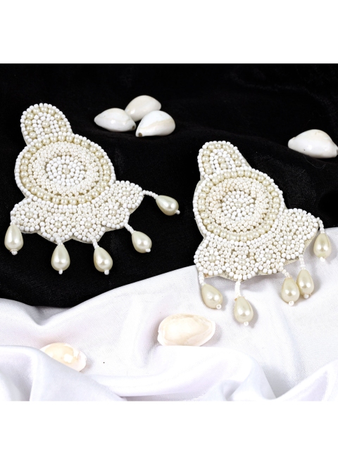 

Fashion Frill White Contemporary Drop Earrings
