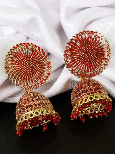 

Fashion Frill Red Contemporary Jhumkas Earrings