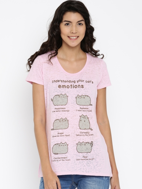 

ALCOTT Women Pink Printed Round Neck T-shirt