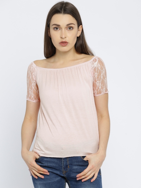 

ALCOTT Women Pink Solid High-Low Top