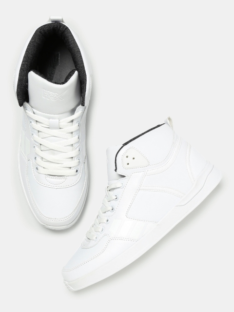 

HRX by Hrithik Roshan Men Board Life White Solid Synthetic Mid-Top Sneakers