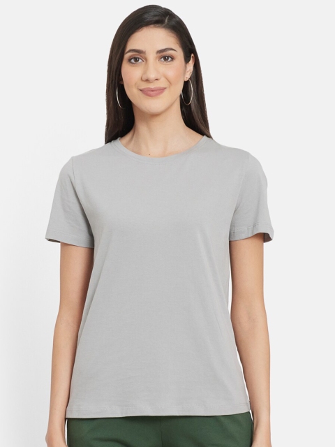 

UNMADE Women Grey Organic Cotton T-shirt
