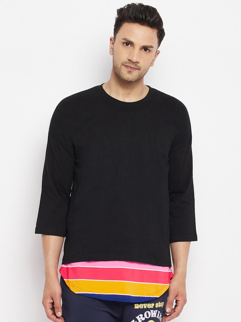 

FUGAZEE Men Black 2 Loose T-shirt