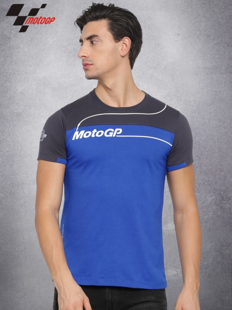 

RDSTR Moto GP Men Blue Printed T-shirt