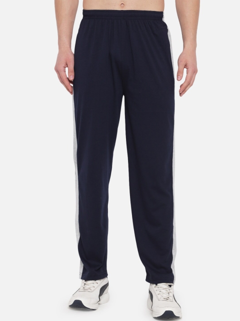 

FFLIRTYGO Men Navy Blue Solid Comfort-Fit Pure Cotton Track Pants