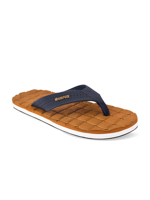 

Campus Men Tan & Navy Blue Rubber Thong Flip-Flops