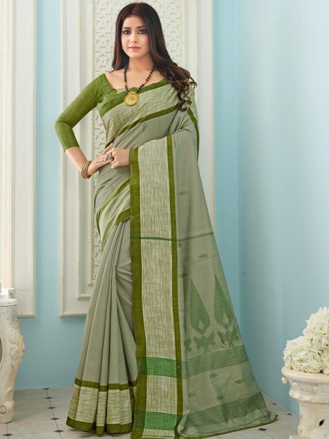 

Saree mall Green & Cream-Coloured Art Silk Sarees