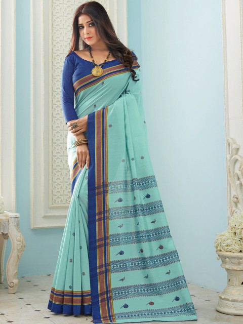 

Saree mall Blue & Navy Blue Art Silk Sarees