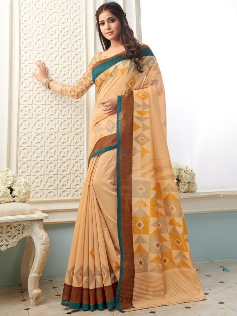 

Saree mall Beige & Green Art Silk Sarees