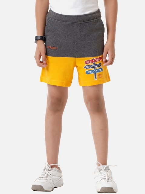 

CP BRO Boys Grey Printed Slim Fit Shorts