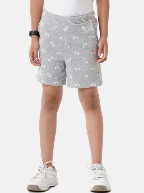 

CP BRO Boys Grey Conversational Printed Slim Fit Shorts