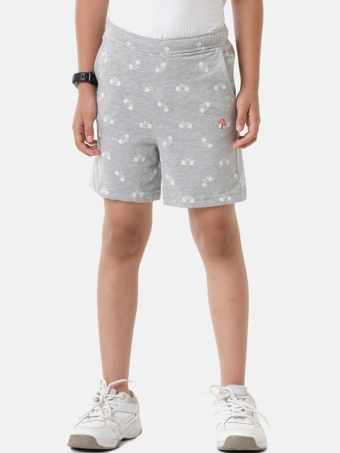 

CP BRO Boys Grey Conversational Printed Slim Fit Shorts