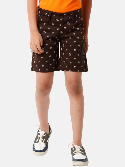 

CP BRO Boys Brown Printed Slim Fit Shorts