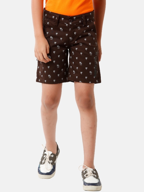 

CP BRO Boys Brown Printed Slim Fit Shorts