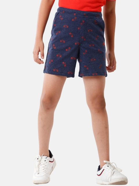 

CP BRO Boys Blue Printed Slim Fit Shorts