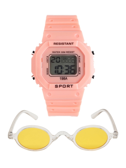 

Fantasy World Unisex Kids Grey Dial & Orange Bracelet Style Straps Digital Multi Function Watch